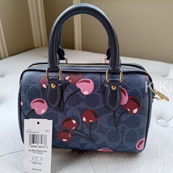 Coach Mini Rowan Crossbody Bag In Signature Canvas With Cherry Print CY741 - Picture 17 of 17